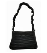 PURSELLA Black Luxe Textured Sling