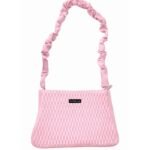 PURSELLA Baby Pink Luxe Textured Sling Shoulder Handbag