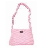 PURSELLA Baby Pink Luxe Textured Sling Shoulder Handbag