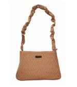 PURSELLA Brown Luxe Textured Sling Shoulder Handbag