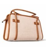 PURSELLA Noir Duo-Tone Structured Top-Handle Bag - Image 2