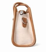 PURSELLA Noir Duo-Tone Structured Top-Handle Bag - Image 3