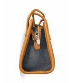 PURSELLA Noir Duo-Tone Structured Top-Handle Bag - Image 3