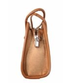 PURSELLA Noir Duo-Tone Structured Top-Handle Bag - Image 3