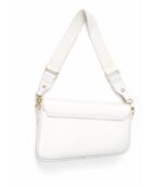 PURSELLA White Bow Accent Shoulder Bag with Wide Strap - Image 2
