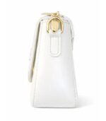 PURSELLA White Bow Accent Shoulder Bag with Wide Strap - Image 3